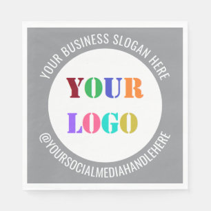 Business Logo and Text Promotional Napkins Example