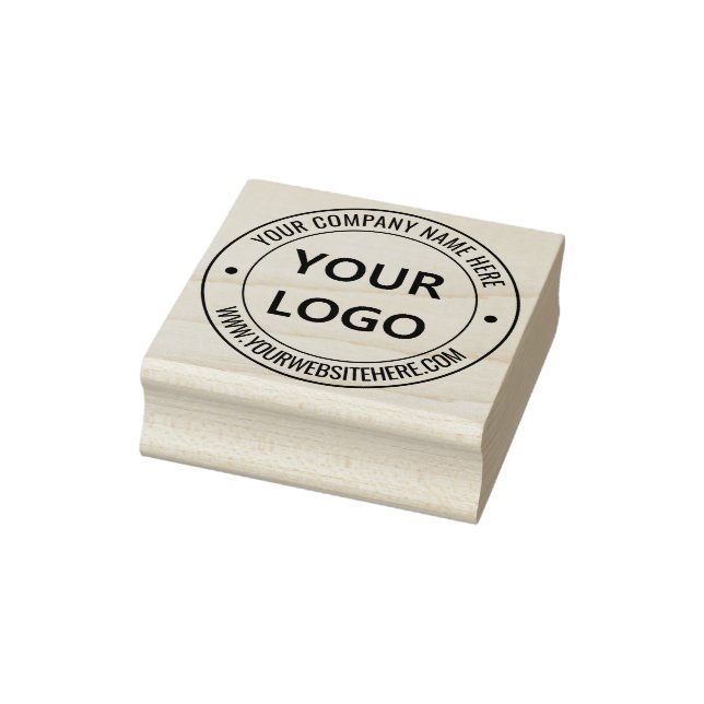 Business Logo and Text Round Rubber Stamp Template (Stamp)