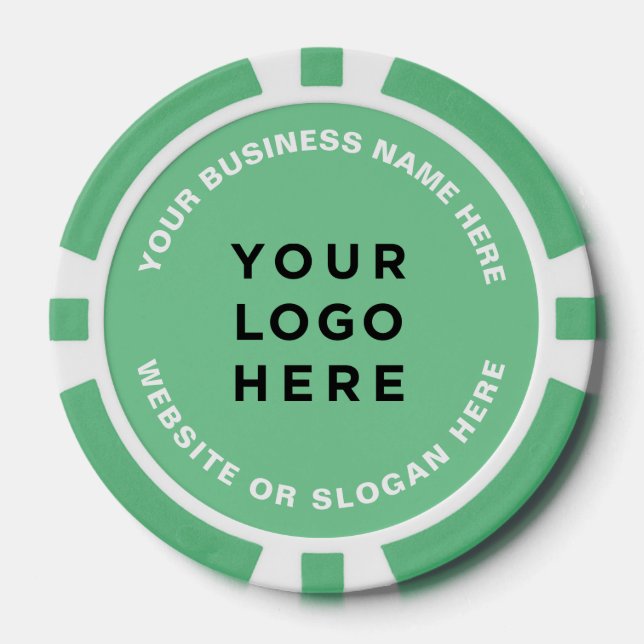 Business Logo and Text Simple Professional Poker Chips (Front)