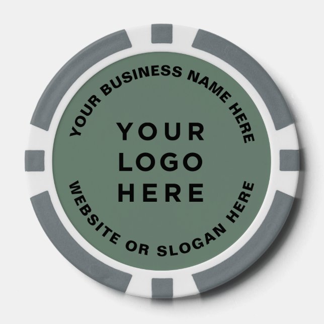 Business Logo and Text Simple Professional Poker Chips (Front)