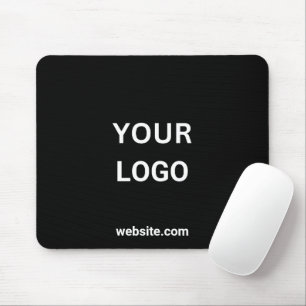 Business Logo and Website Black Mouse Mat