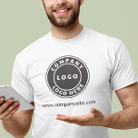 Business Logo and Website Company Employee Custom<br><div class="desc">Add your company logo and brand identity to this shirt and your website address or slogan by clicking the "Personalise" button. These brand-able t-shirts can advertise your business as employees wear them and double as a corporate swag. Available in other colours and sizes. No minimum order quantity and no setup...</div>