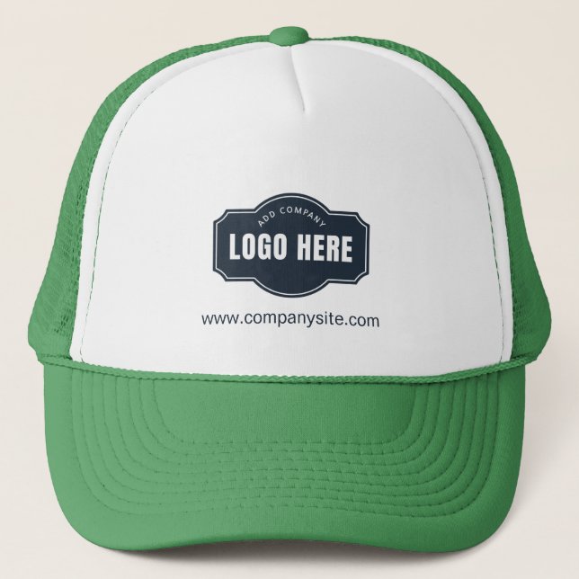 Business Logo and Website Company Employee Novelty Trucker Hat (Front)