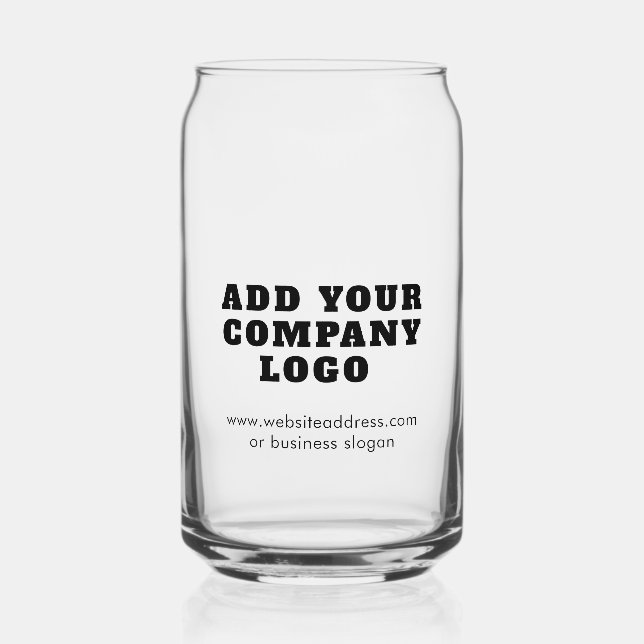 Business Logo and Website Company Promotional Can Glass (Front)