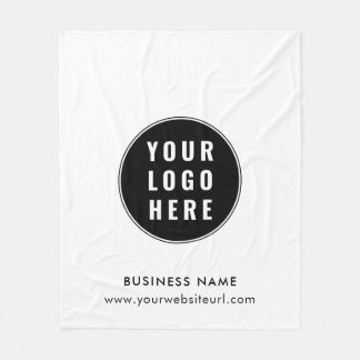 Business Logo and Website Company Promotional Fleece Blanket