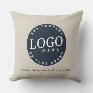 Business Logo and Website Elegant Showroom Custom Cushion