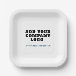 Business Logo and Website Office Corporate Event Paper Plate