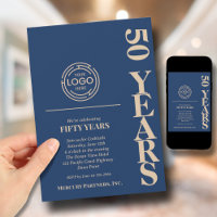 Business Logo Anniversary Navy Blue