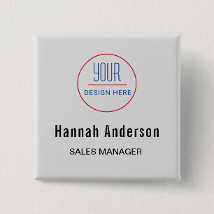 Business Logo Basic Employee Staff Name Badge