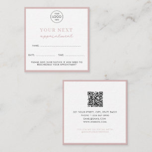 Business Logo Beauty Appointment Card Blush Pink