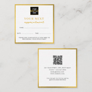 Business Logo Beauty Appointment Card Gold