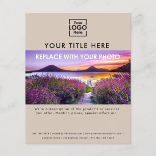 Business Logo Beige Beauty Salon Large Photo Flyer