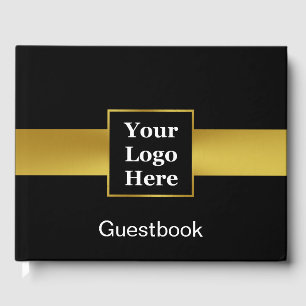 Business Logo Black and Gold Corporate Event Guest Book