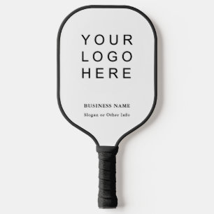 Business Logo Black and White Pickleball Paddle