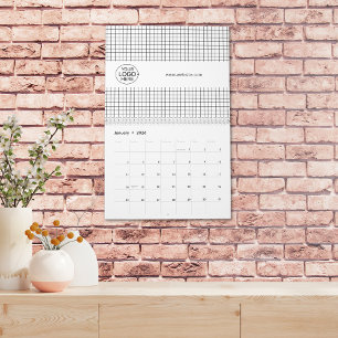 Business Logo Black and White Promotional Calendar