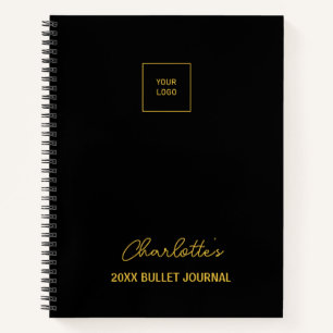 Business Logo Black Gold Elegant Bullet Journal