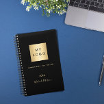 Business logo black gold elegant monogram 2025 planner<br><div class="desc">A stylish,  classic black background.  Personalise and add your business,  company logo,  a text,  year and personal name.  Golden letters.  If you want it without text,  use your back-space key to delete.</div>