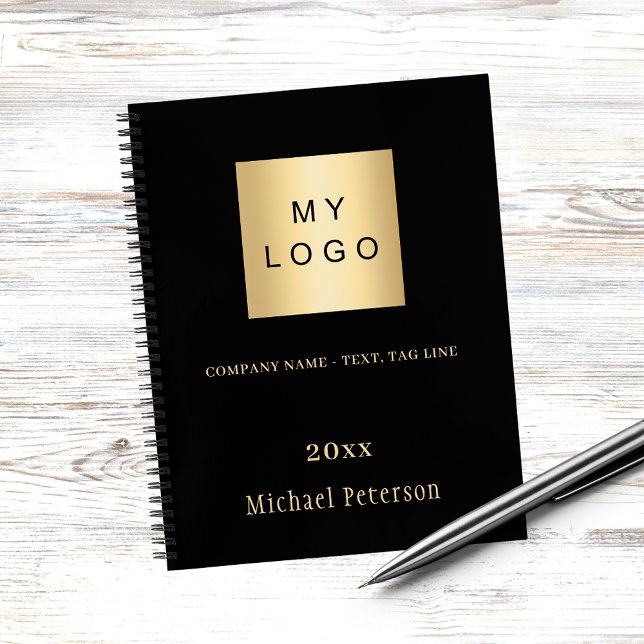 Business logo black gold name year notebook (Creator Uploaded)