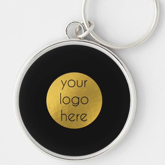 Business Logo Black Keychain Template  (Front)