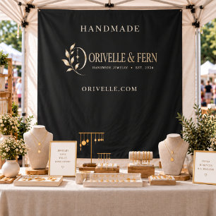 Business Logo Black Market Vendor Booth Craft Fair Tapestry