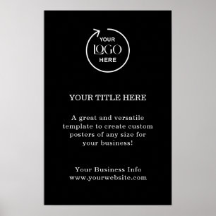 Business Logo   Black Minimalist Modern Simple Poster