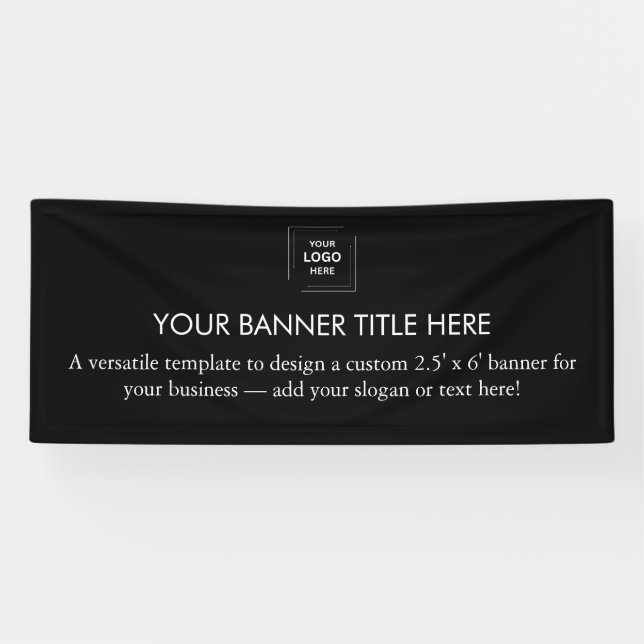 Business Logo | Black Modern 6' Advertising Banner (Horizontal)