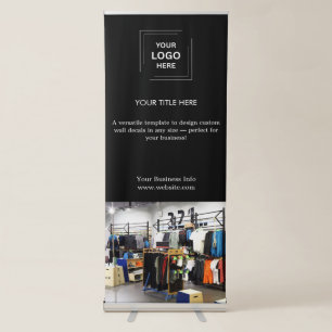 Business Logo   Black Modern Photo  Retractable Banner