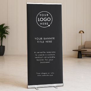Business Logo Black Modern Professional Retractable Banner