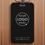 Business Logo | Black Modern Professional Travel Luggage Tag<br><div class="desc">Travel with confidence & showcase your brand in style with our custom business logo luggage tag. Featuring a sleek black modern design & your personalised company logo, this durable tag makes every trip a branding opportunity. Perfect for business travelers, corporate gifts, employee swag, or client giveaways. Easily attach it to...</div>