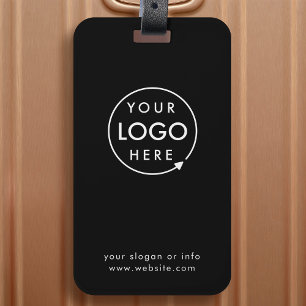 Business Logo   Black Modern Professional Travel Luggage Tag