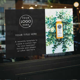 Business Logo   Black Photo Promotional Stylish Window Cling