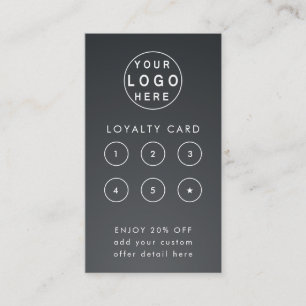 Business Logo Black Professional Company Punch Loyalty Card