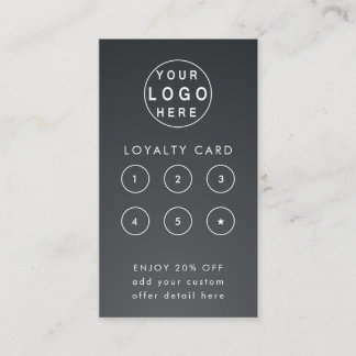 Business Logo | Black Professional Company Punch Loyalty Card