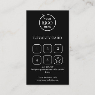 Business Logo   Black Professional Company Punch Loyalty Card