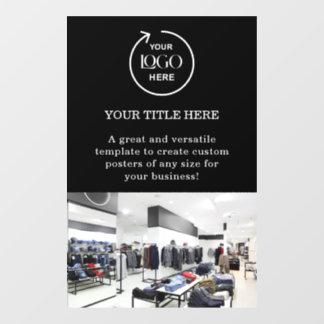 Business Logo Black Professional Promotional Photo Window Cling