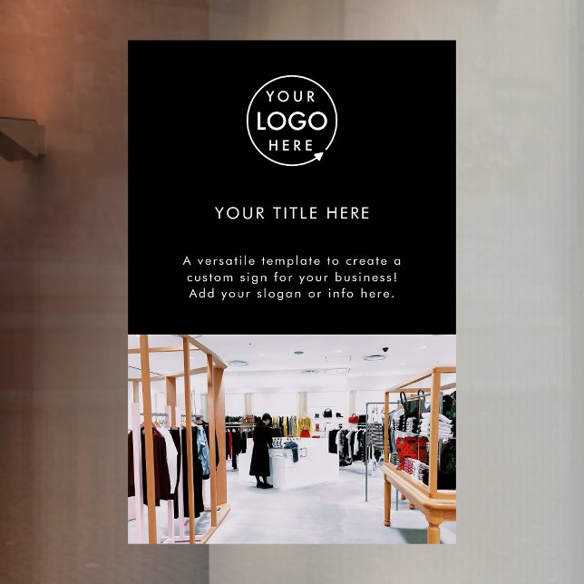 Business Logo Black Professional Promotional Photo Window Cling (Creator Uploaded)