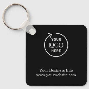 Business Logo Black   Promotional Minimalist  Key Ring