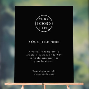 Business Logo   Black Promotional Professional Acrylic Sign