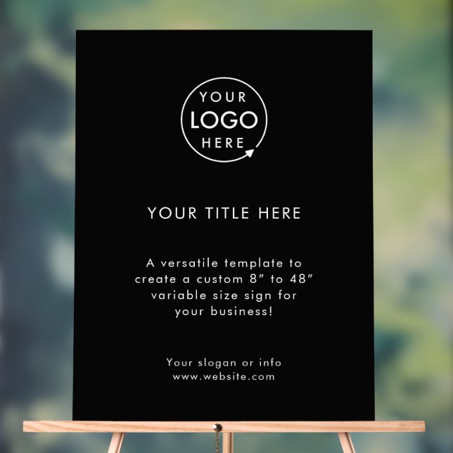 Business Logo | Black Promotional Professional Acrylic Sign (Neutral)