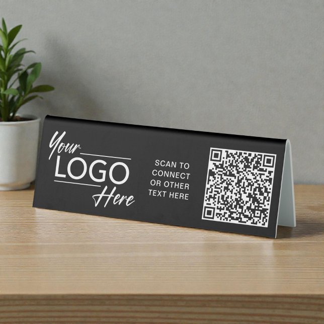 Business Logo Black QR Code (Business Logo Black QR Code Table Tent)