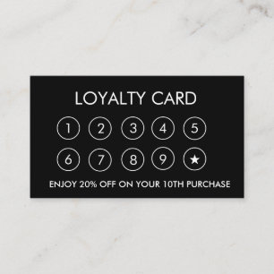 Business Logo Black Star Professional Company Loyalty Card