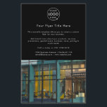 Business Logo | Black Stylish Modern Photo Flyer<br><div class="desc">A simple custom black business flyer template in a modern minimalist style which can be easily updated with your company logo, a photo, contact details and custom flyer text. The perfect solution for any business to include details of your products, services, promotions event pricing and much more! If you need...</div>