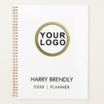 Business Logo Black White 2024 Planner<br><div class="desc">Personalise this elegant 2024 planner with your custom logo,  name and year.</div>