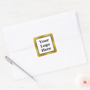 Business Logo Black White and Gold Template  Square Sticker