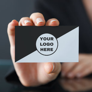 Business Logo Black & White Diagonal Minimalist Business Card