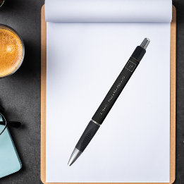 Business logo black white name phone 