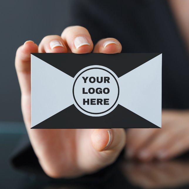 Business Logo Black & White Triangle Minimalist Card (Creator Uploaded)