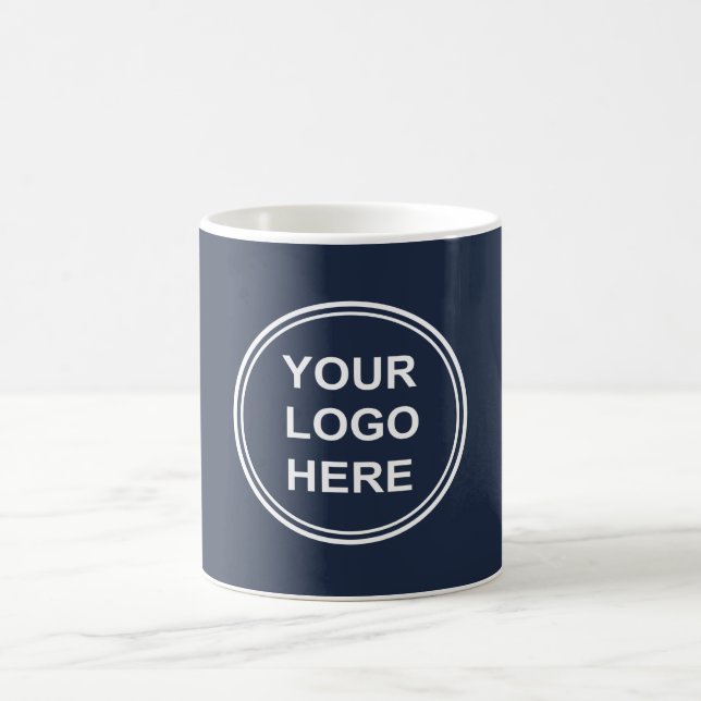 Business Logo Blue Coffee Mug (Center)