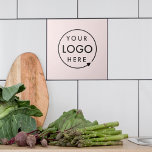 Business Logo | Blush Pink Feminine Professional Tile<br><div class="desc">A simple custom blush pink business template in a modern minimalist style which can be easily updated with your company logo. If you need any help personalising this product,  please contact me using the message button and I'll be happy to help.</div>