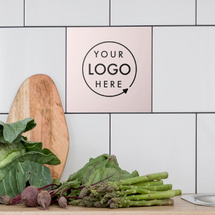 Business Logo   Blush Pink Feminine Professional Tile